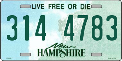 NH license plate 3144783