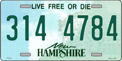 NH license plate 3144784