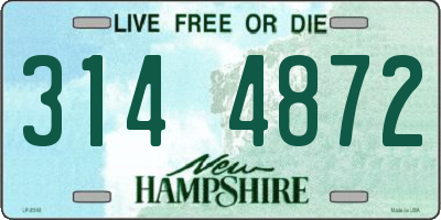 NH license plate 3144872