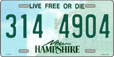 NH license plate 3144904