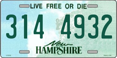 NH license plate 3144932