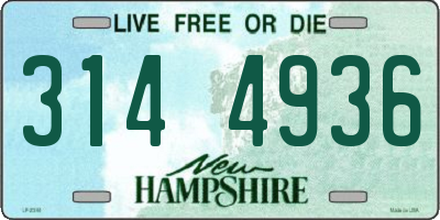NH license plate 3144936