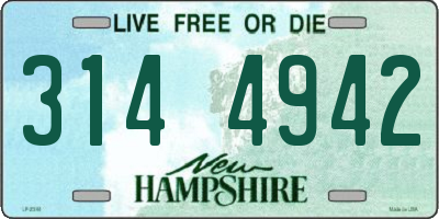NH license plate 3144942