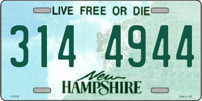 NH license plate 3144944
