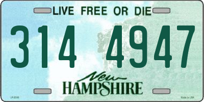 NH license plate 3144947
