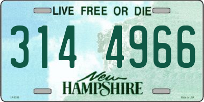 NH license plate 3144966