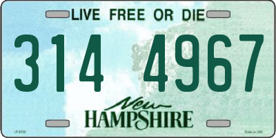 NH license plate 3144967