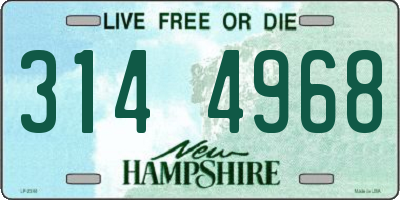 NH license plate 3144968