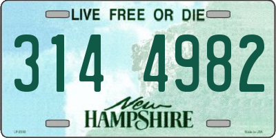 NH license plate 3144982