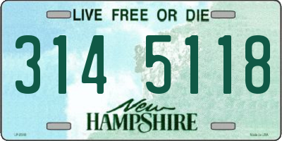 NH license plate 3145118