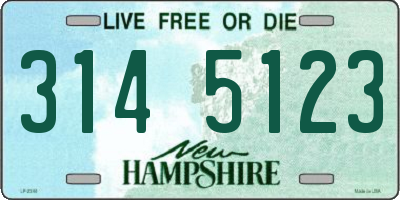 NH license plate 3145123