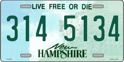 NH license plate 3145134
