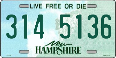 NH license plate 3145136