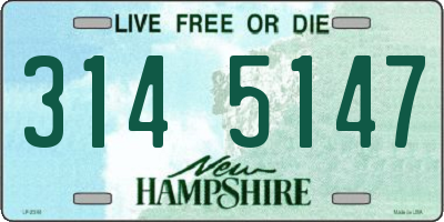 NH license plate 3145147