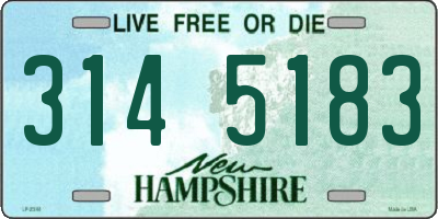NH license plate 3145183