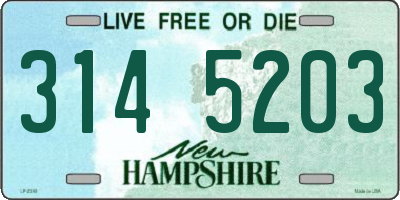 NH license plate 3145203