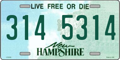 NH license plate 3145314