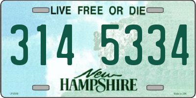 NH license plate 3145334