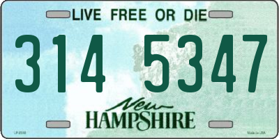NH license plate 3145347