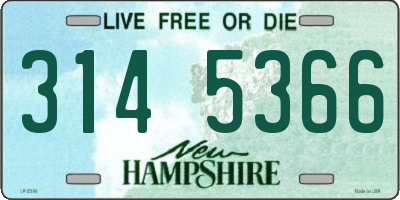 NH license plate 3145366