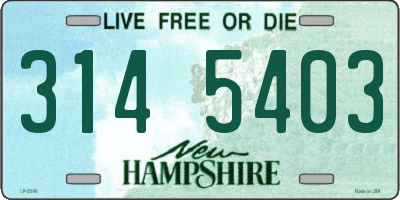 NH license plate 3145403