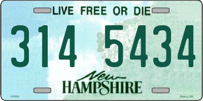 NH license plate 3145434