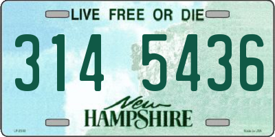 NH license plate 3145436
