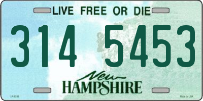 NH license plate 3145453