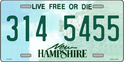 NH license plate 3145455