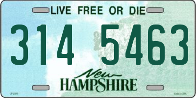 NH license plate 3145463