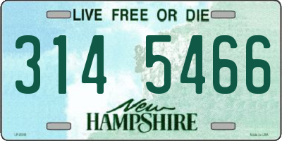 NH license plate 3145466