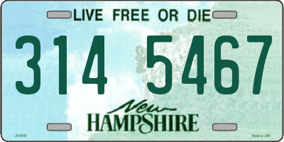 NH license plate 3145467