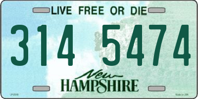 NH license plate 3145474