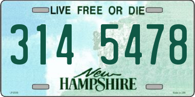 NH license plate 3145478
