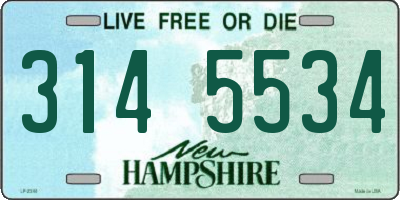 NH license plate 3145534