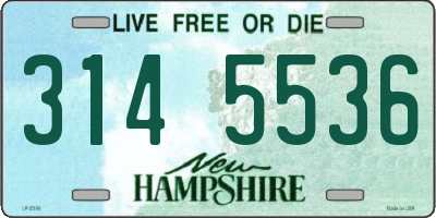 NH license plate 3145536