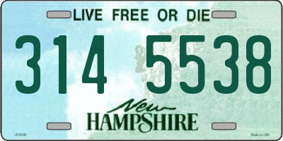 NH license plate 3145538