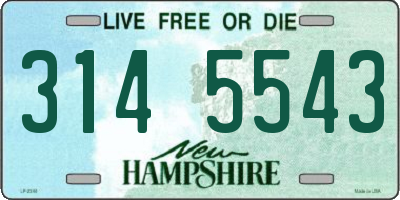 NH license plate 3145543