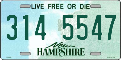 NH license plate 3145547