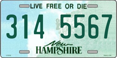NH license plate 3145567