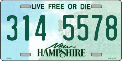NH license plate 3145578