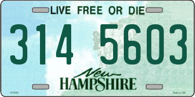 NH license plate 3145603