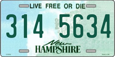 NH license plate 3145634
