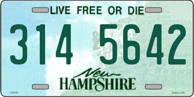 NH license plate 3145642