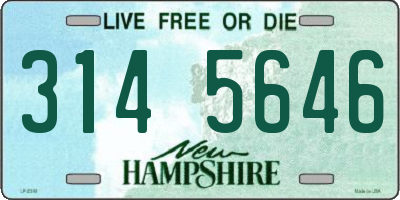NH license plate 3145646