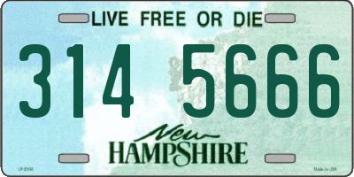 NH license plate 3145666