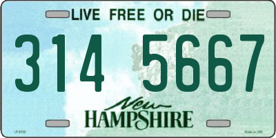 NH license plate 3145667