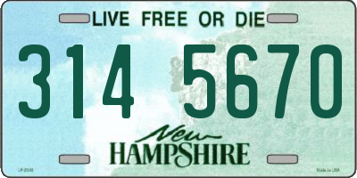 NH license plate 3145670