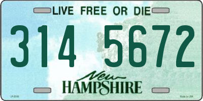 NH license plate 3145672