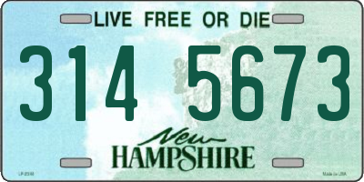 NH license plate 3145673